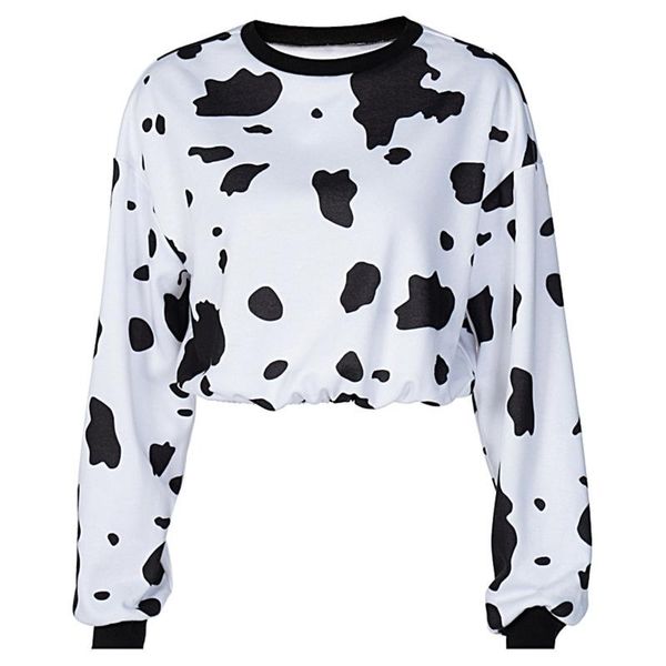 women long sleeve o-neck sweatshirt harajuku cow print elastic waist crop women's hoodies & sweatshirts, Black
women long sleeve o-neck sweatshirt harajuku cow print elastic waist crop women's hoodies & sweatshirts, Black