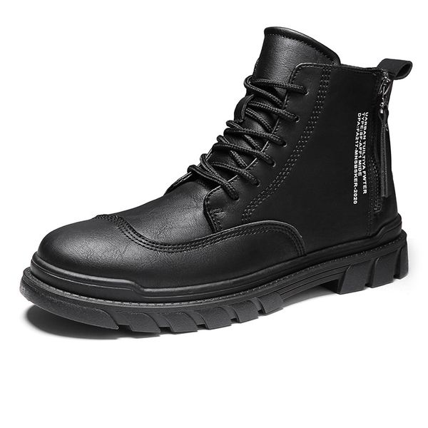 men ankle boots outdoor leather zip autumn winter non-slip lace up walk male casual flats work shoes fashion comfortable, Black
men ankle boots outdoor leather zip autumn winter non-slip lace up walk male casual flats work shoes fashion comfortable, Black