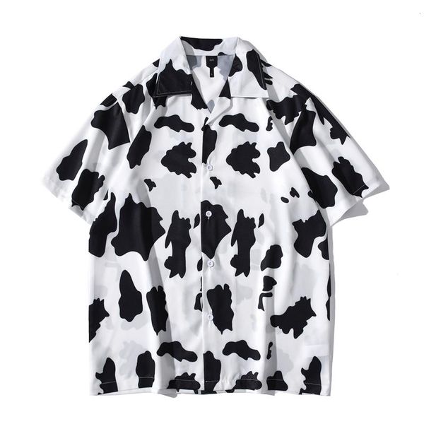men's casual shirts 2021 high street hawaiian cow stripe full print beach cardigan leisure short sleeves man, White;black
men's casual shirts 2021 high street hawaiian cow stripe full print beach cardigan leisure short sleeves man, White;black