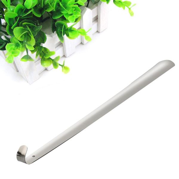 handled metal shoe horn with hanging hole clothing & wardrobe storage 
handled metal shoe horn with hanging hole clothing & wardrobe storage