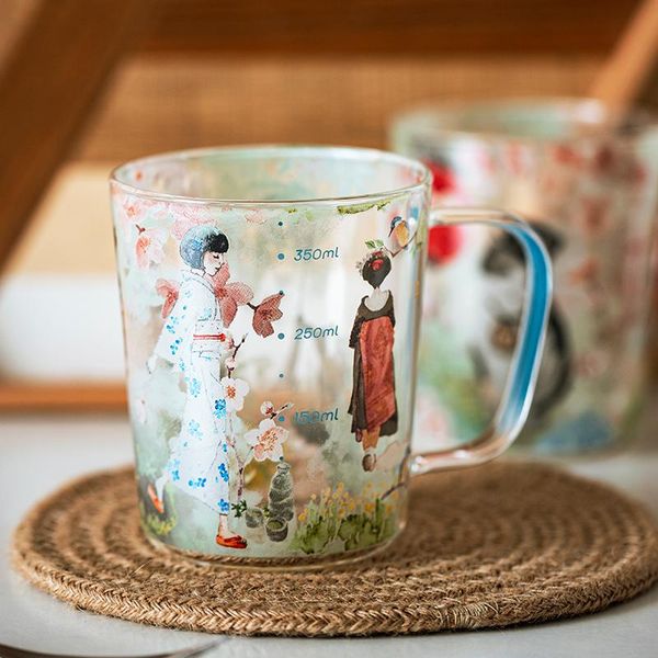 mugs japanese glass coffee with scale handgrip tea cup microwaved heat resistant breakfast milk drinkware 420ml
mugs japanese glass coffee with scale handgrip tea cup microwaved heat resistant breakfast milk drinkware 420ml