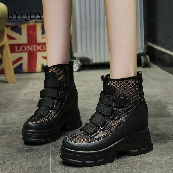 boots byqdy punk fashion height increasing summer woman shoes hollow out zipper mesh booties buckle strap round toe, Black
boots byqdy punk fashion height increasing summer woman shoes hollow out zipper mesh booties buckle strap round toe, Black