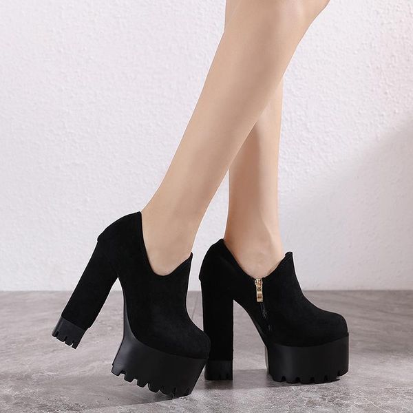 dress shoes spring autumn fashion ankle boots for women high heels casual cut-outs buckle round toe chain thick platform, Black
dress shoes spring autumn fashion ankle boots for women high heels casual cut-outs buckle round toe chain thick platform, Black