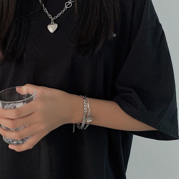 bangle hip hop fashion double butterfly bracelet for women wheat ear handmade chain titanium steel design jewelry gift, Black
bangle hip hop fashion double butterfly bracelet for women wheat ear handmade chain titanium steel design jewelry gift, Black