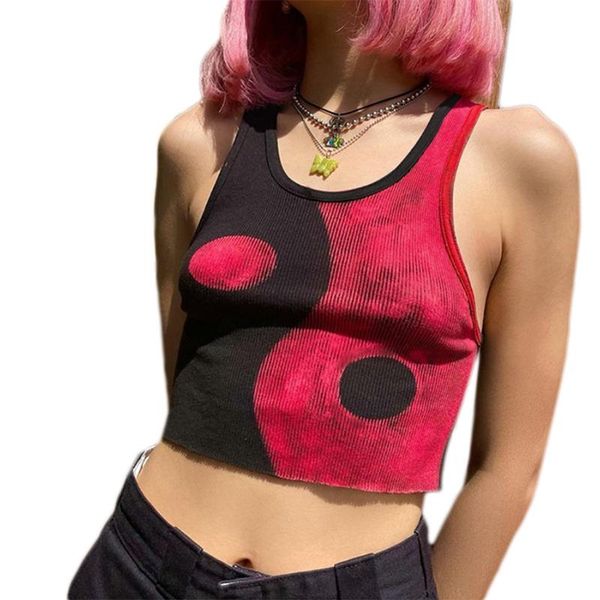 women's tanks & camis 066c women summer sleeveless ribbed crop harajuku contrast color eight-diagram printed slim vest scoop neck casua, White
women's tanks & camis 066c women summer sleeveless ribbed crop harajuku contrast color eight-diagram printed slim vest scoop neck casua, White