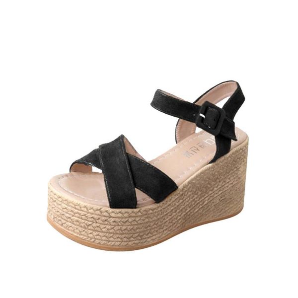 summer women solid bohemia sandals wedge heels peep toe shoes high beach fashion comfortable rome, Black
summer women solid bohemia sandals wedge heels peep toe shoes high beach fashion comfortable rome, Black