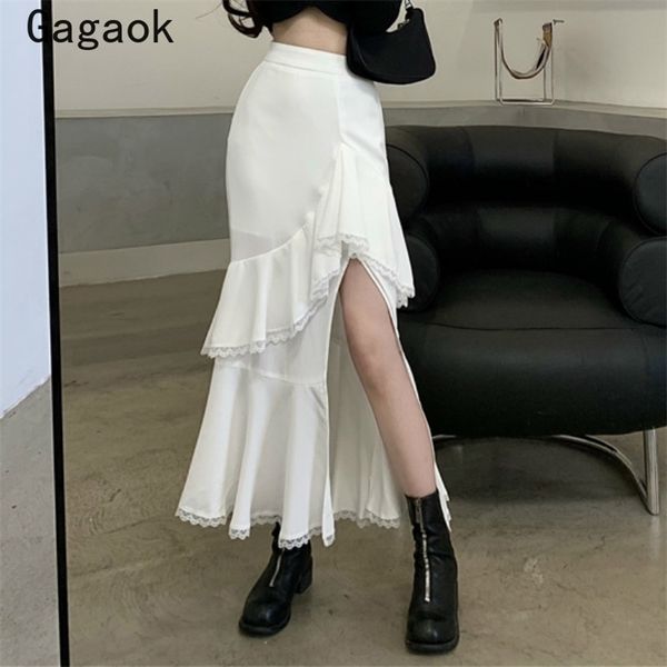 women white skirt spring autumn solid lace empire asymmetrical clothing wild fashion bodycon vestidos 210531, Black
women white skirt spring autumn solid lace empire asymmetrical clothing wild fashion bodycon vestidos 210531, Black