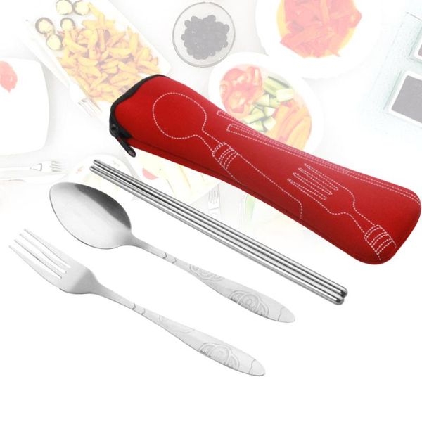 dinnerware sets 4 pcs stainless steel tableware suit premium portable patterned fork spoon chopstick set with storage bag (red)
dinnerware sets 4 pcs stainless steel tableware suit premium portable patterned fork spoon chopstick set with storage bag (red)