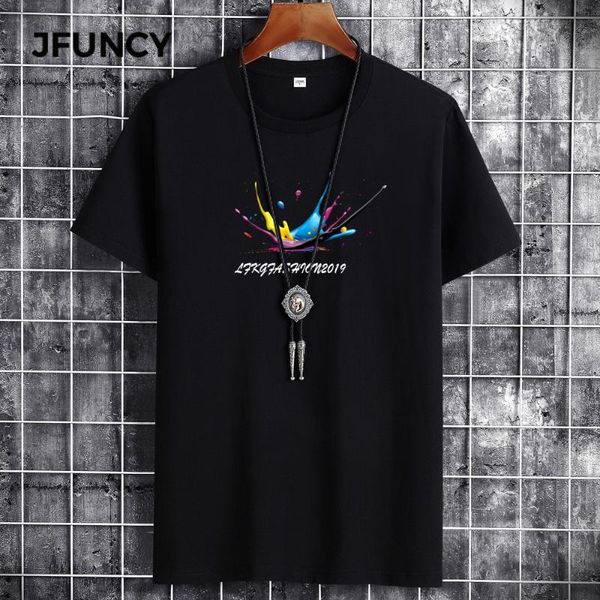 men's t-shirts jfuncy 2021 summer cotton oversized t-shirt men color printing short sleeve plus size clothes, White;black
men's t-shirts jfuncy 2021 summer cotton oversized t-shirt men color printing short sleeve plus size clothes, White;black