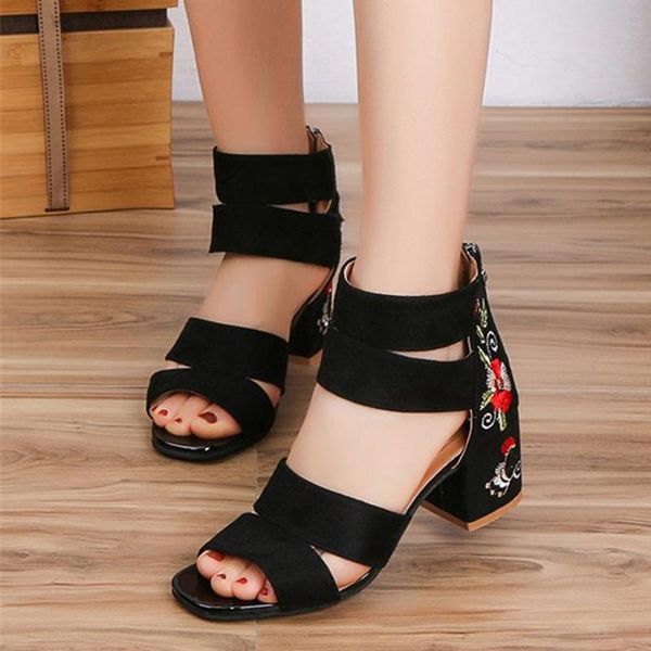 sandals gladiator woman thick heel beach shoes women's embroidery floral high heels 2021 summer fashion open toe, Black
sandals gladiator woman thick heel beach shoes women's embroidery floral high heels 2021 summer fashion open toe, Black