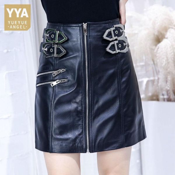 skirts punk style women genuine leather skirt high waist zipper buckle wrap bikers street fashion female a line mini, Black
skirts punk style women genuine leather skirt high waist zipper buckle wrap bikers street fashion female a line mini, Black