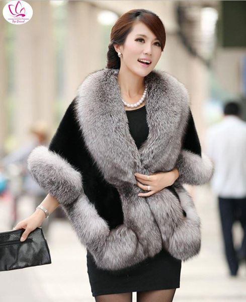 women's fur & faux women bridal shawl wrap wedding cape winter jacket manteau femme, Black
women's fur & faux women bridal shawl wrap wedding cape winter jacket manteau femme, Black