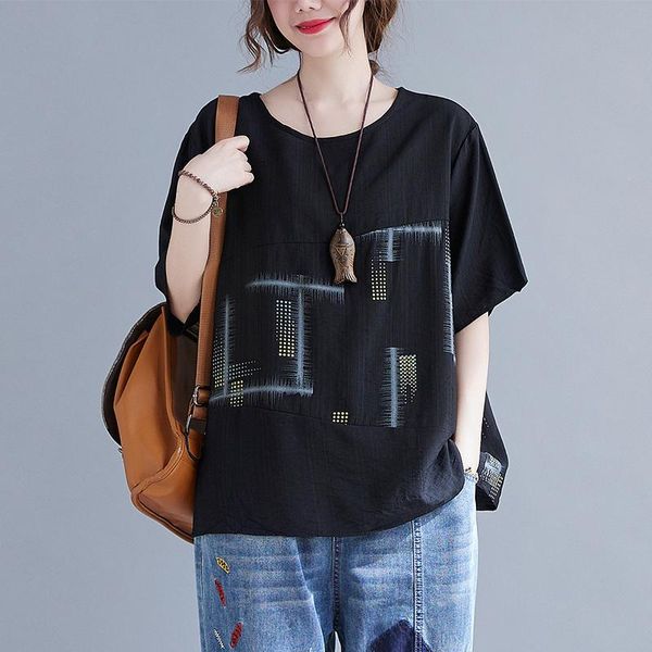 women's t-shirt arrival summer women cotton o-neck printed korean version short sleeve loose casual daily all-matched female, White
women's t-shirt arrival summer women cotton o-neck printed korean version short sleeve loose casual daily all-matched female, White
