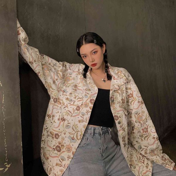 harajuku spring loose korean style vintage floral fashion denim jeans women's jacket, White
harajuku spring loose korean style vintage floral fashion denim jeans women's jacket, White