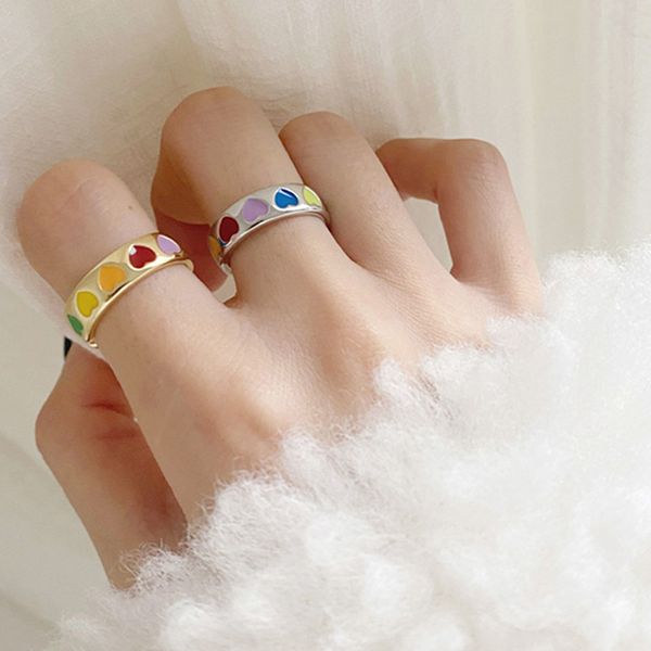 vintage boho colorful enamel love heart open rings cute simple gold silver color metal adjustable finger ring for women punk jewelry gifts, Slivery;golden
vintage boho colorful enamel love heart open rings cute simple gold silver color metal adjustable finger ring for women punk jewelry gifts, Slivery;golden