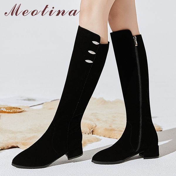 meotina winter knee high boots women crystal block heels long boots zipper round toe shoes ladies autumn black big size 43 210520
meotina winter knee high boots women crystal block heels long boots zipper round toe shoes ladies autumn black big size 43 210520