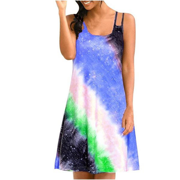 casual dresses 40# a-line vintage dress woman spaghetti strap tie-dye u-neck sleeveless rainbow print big swing summer mini robe, Black;gray
casual dresses 40# a-line vintage dress woman spaghetti strap tie-dye u-neck sleeveless rainbow print big swing summer mini robe, Black;gray