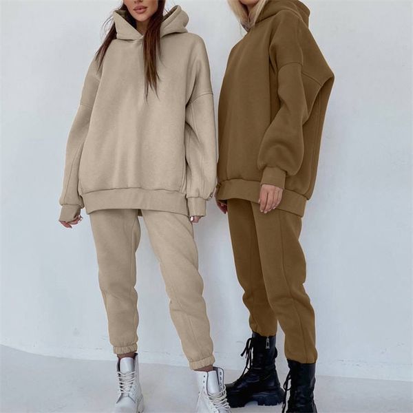 women's tracksuit fleece hooded two piece set oversized hoodies jogger pants sets female autumn casual lady sportswear suit 211101, White
women's tracksuit fleece hooded two piece set oversized hoodies jogger pants sets female autumn casual lady sportswear suit 211101, White