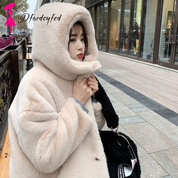 women's fur & faux 2021 autumn winter coat women clothes mink long hooded loose plush z492, Black
women's fur & faux 2021 autumn winter coat women clothes mink long hooded loose plush z492, Black