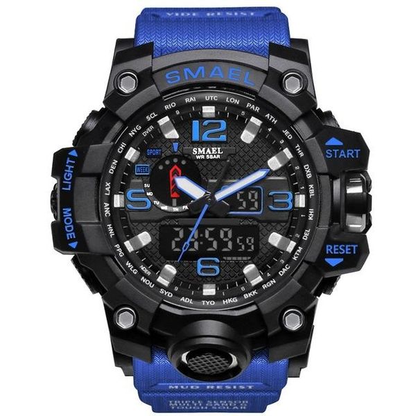 men casual sports smael brand watches dual display analog digital led electronic quartz waterproof military wristwatches male, Slivery;brown
men casual sports smael brand watches dual display analog digital led electronic quartz waterproof military wristwatches male, Slivery;brown