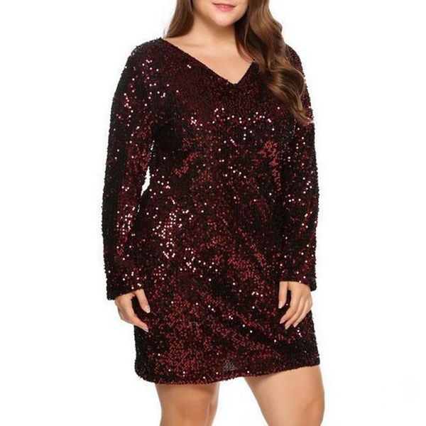 casual dresses plus size long sleeve dress a-line sequined solid v-neck maxi for women short 5xl club, Black;gray
casual dresses plus size long sleeve dress a-line sequined solid v-neck maxi for women short 5xl club, Black;gray