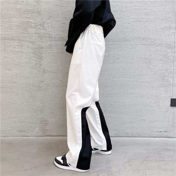 men's suits & blazers spring and summer ins retro color matching niche design casual pants male street hip hop handsome straight trouse, White;black
men's suits & blazers spring and summer ins retro color matching niche design casual pants male street hip hop handsome straight trouse, White;black