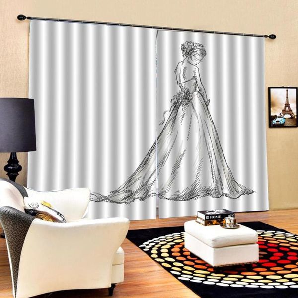 curtain & drapes modern drawing wedding dress girl curtains large window for living room bedroom blackout indoor sets (left and right side
curtain & drapes modern drawing wedding dress girl curtains large window for living room bedroom blackout indoor sets (left and right side