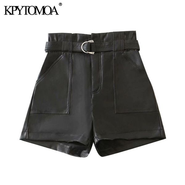 kpytomoa women chic fashion with belt faux leather shorts vintage high waist zipper fly pockets female short pants mujer 210719, White;black
kpytomoa women chic fashion with belt faux leather shorts vintage high waist zipper fly pockets female short pants mujer 210719, White;black