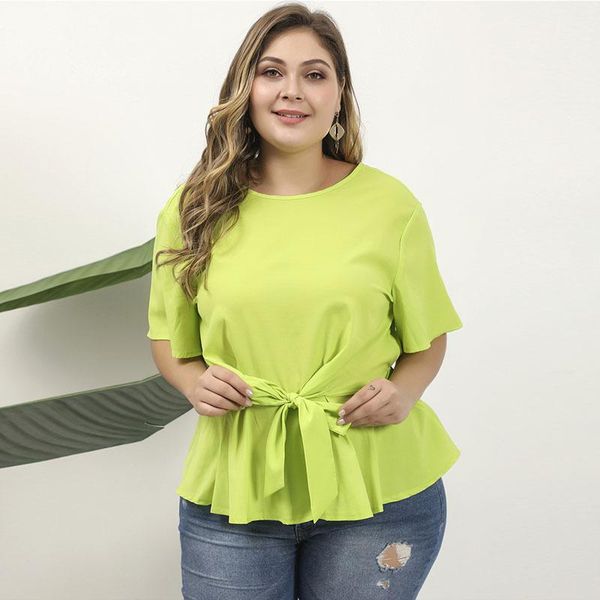 women's blouses & shirts women o-neck loose female 2021 autumn simple fluorescence green bow straps fashion plus size, White
women's blouses & shirts women o-neck loose female 2021 autumn simple fluorescence green bow straps fashion plus size, White