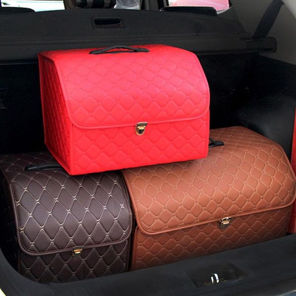 car organizer luxury pu leather trunk box storage bag folding stowing tidying with metal lock for suv truck
car organizer luxury pu leather trunk box storage bag folding stowing tidying with metal lock for suv truck