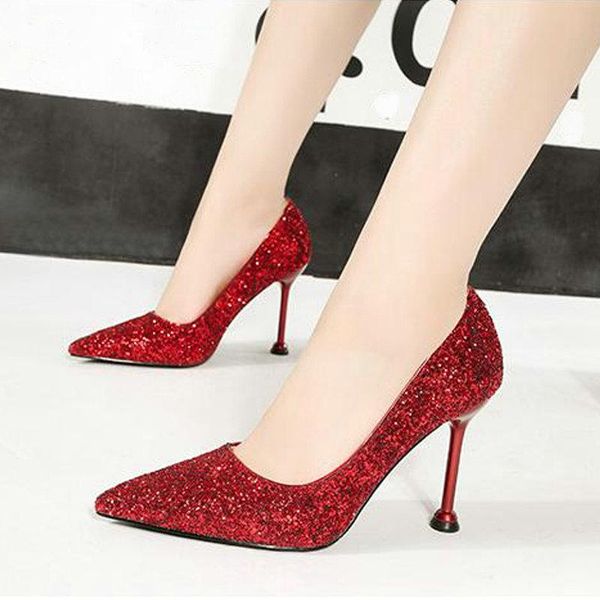 brand spring/autumn women pumps pointed toe bling shoes high heels party nightclub wedding slip-on 9.5cm b11-65 dress, Black
brand spring/autumn women pumps pointed toe bling shoes high heels party nightclub wedding slip-on 9.5cm b11-65 dress, Black