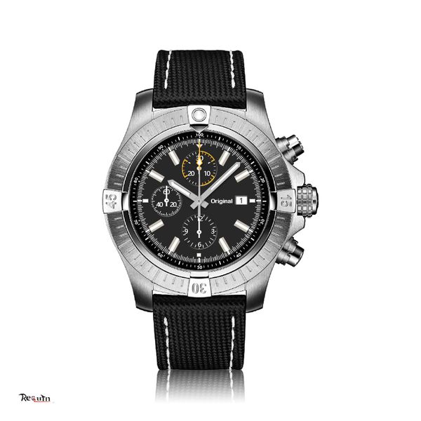 men's quartz mechanical chronograph watch 316 stainless steel silver white case black calendar dial brand requin leather strap avenger, Slivery;brown
men's quartz mechanical chronograph watch 316 stainless steel silver white case black calendar dial brand requin leather strap avenger, Slivery;brown