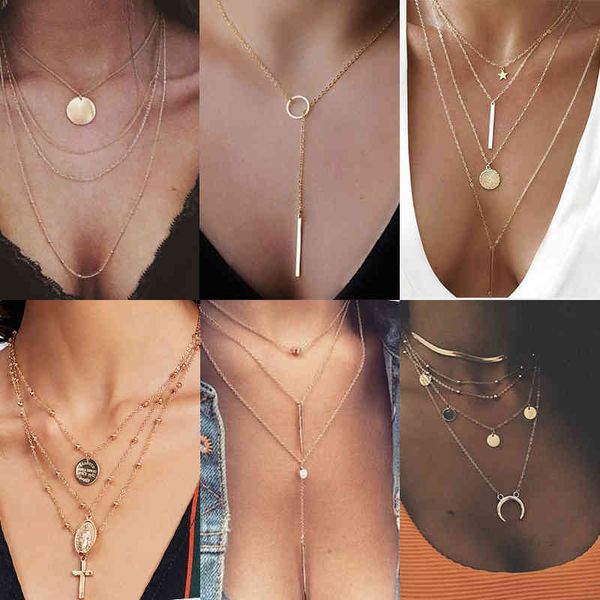vintage multilayer crystal pendant necklace women gold color beads moon star horn crescent choker necklaces jewelry, Silver
vintage multilayer crystal pendant necklace women gold color beads moon star horn crescent choker necklaces jewelry, Silver