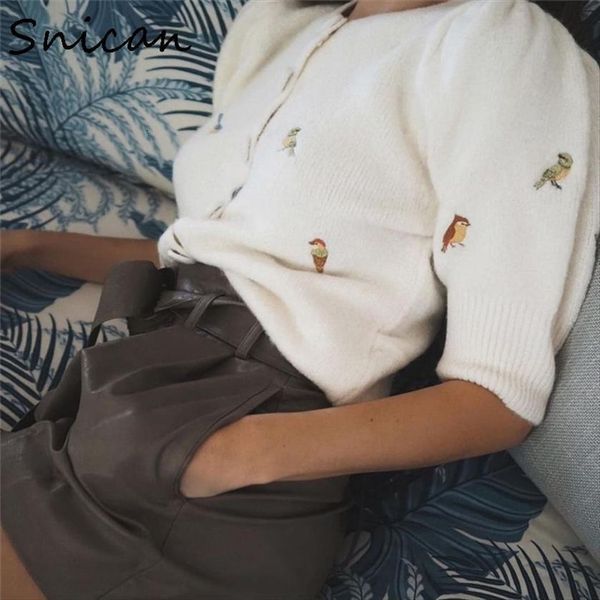 half sleeve bird embroidery knitted womens sweater cardigan crop fashion spring za femme chandails female jumper, White;black
half sleeve bird embroidery knitted womens sweater cardigan crop fashion spring za femme chandails female jumper, White;black