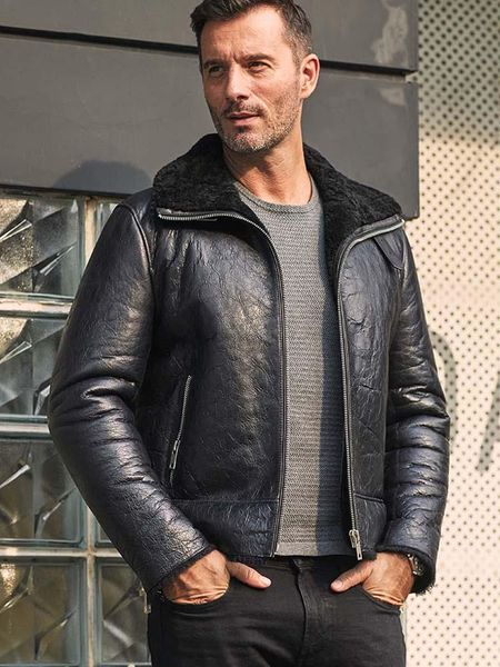 mens shearling coat black leather jacket short fur outwear slim winter motorcycle overcoat men's & faux
mens shearling coat black leather jacket short fur outwear slim winter motorcycle overcoat men's & faux