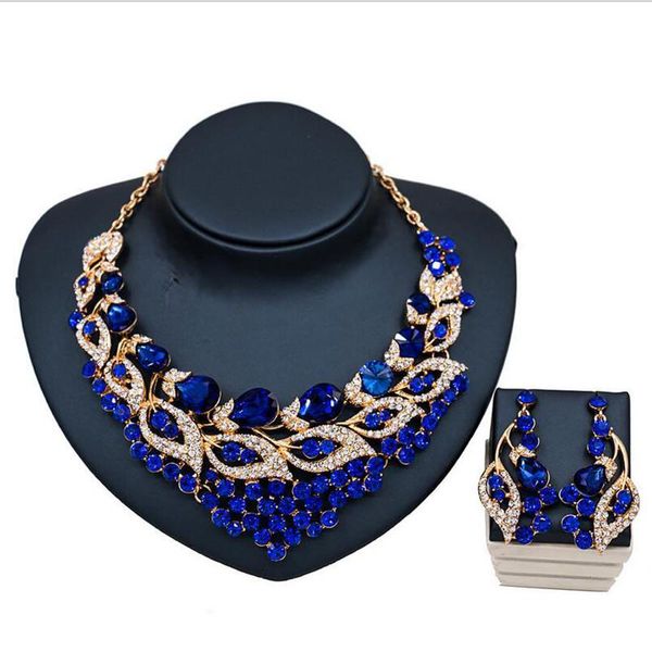 earrings & necklace luxury wedding gold color colorful crystal pendant fashion design jewelry set necklaces earring for women gift, Silver
earrings & necklace luxury wedding gold color colorful crystal pendant fashion design jewelry set necklaces earring for women gift, Silver