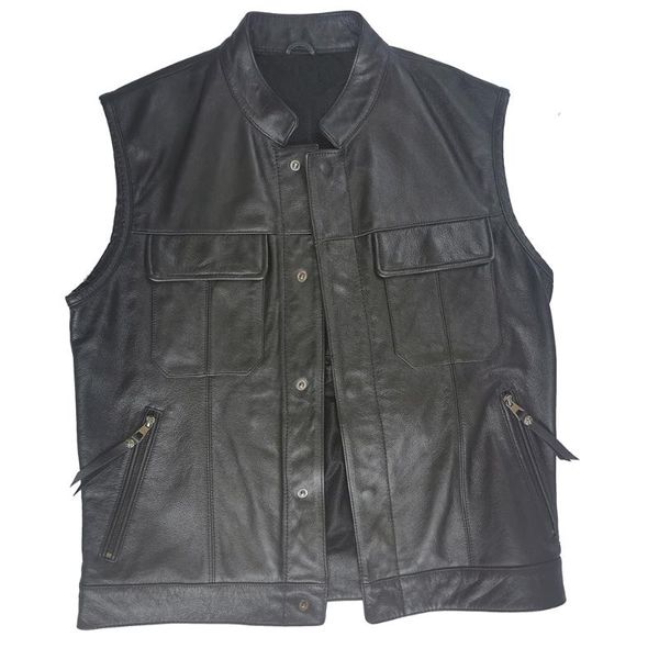 men's vests diy and patches classical motorcycle leather vest men 100% genuine cowhide waistcoat sleeveless asian size m-5xl m489, Black;white
men's vests diy and patches classical motorcycle leather vest men 100% genuine cowhide waistcoat sleeveless asian size m-5xl m489, Black;white