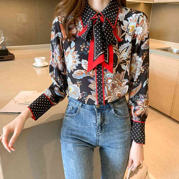 blouses women tracksuits fashionable bow tie flower print long sleeve shirt ladies workwear office all-match t96w, White
blouses women tracksuits fashionable bow tie flower print long sleeve shirt ladies workwear office all-match t96w, White