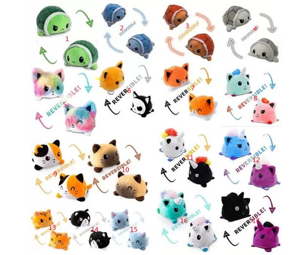Image of Party Favor Cute Octopus Plush Reversible Cat Gato Doll Kids Christmas Gift Double-sided Flip Plush Toy Children Birthday Gifts