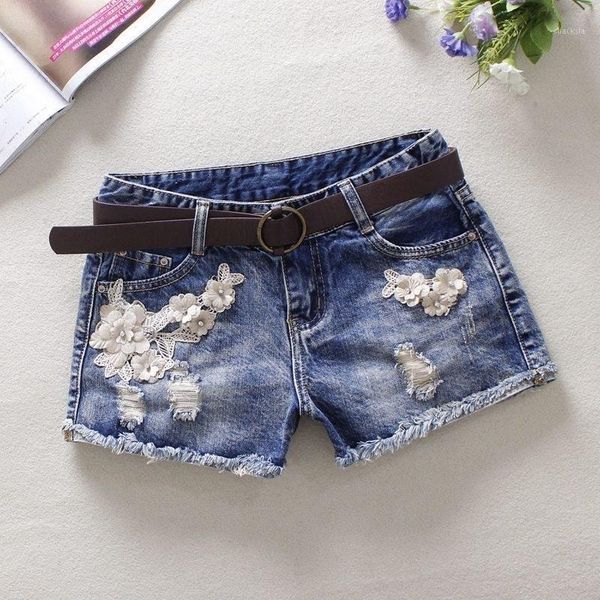 summer women's mid waisted denim shorts ladies lace floral cowboy jeans for women, White;black
summer women's mid waisted denim shorts ladies lace floral cowboy jeans for women, White;black