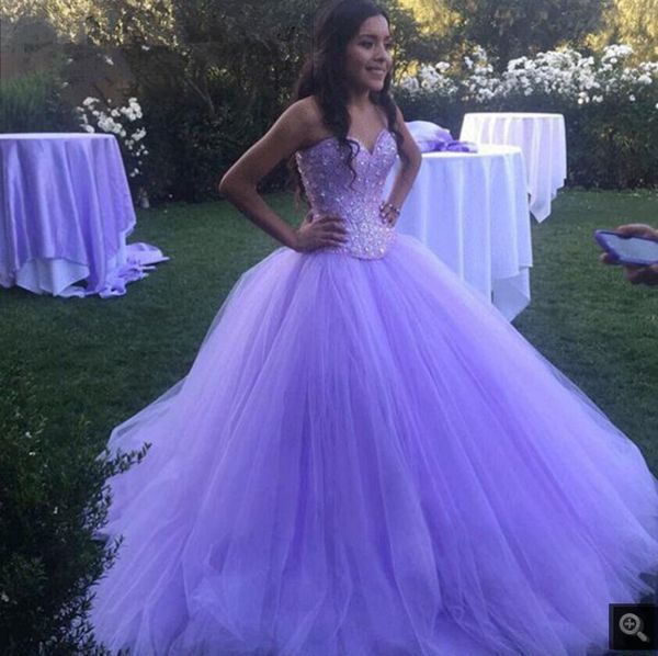attractive lavender ball gown heavily beading prom dress strapless sweetheart neck princess puffy long corset party gowns vintage sweet 16 q, Black
attractive lavender ball gown heavily beading prom dress strapless sweetheart neck princess puffy long corset party gowns vintage sweet 16 q, Black