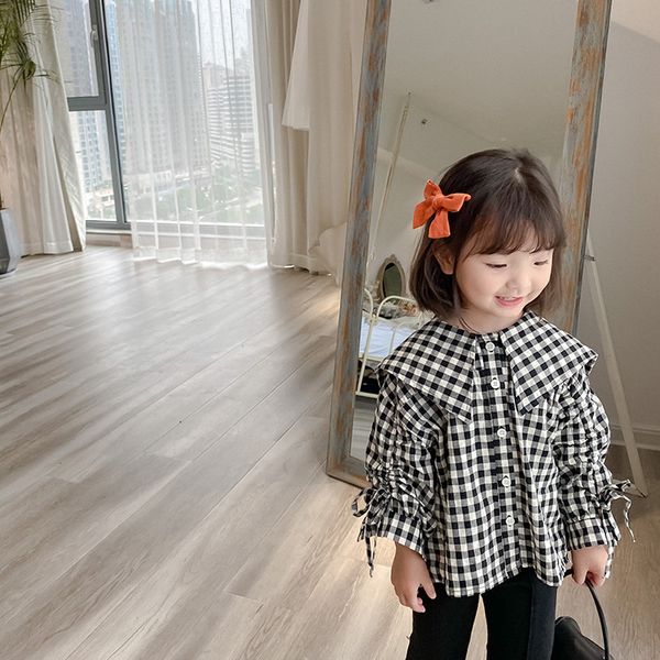 early autumn fashion girls turn-down collar plaid shirts kids casual all-match long-sleeved shirt 210508, White;black
early autumn fashion girls turn-down collar plaid shirts kids casual all-match long-sleeved shirt 210508, White;black