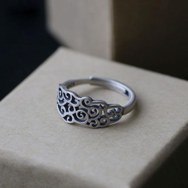 cluster rings style 925 sterling silver ring retro chinese auspicious cloud hollow opening adjustable men and women jewelry, Golden;silver
cluster rings style 925 sterling silver ring retro chinese auspicious cloud hollow opening adjustable men and women jewelry, Golden;silver