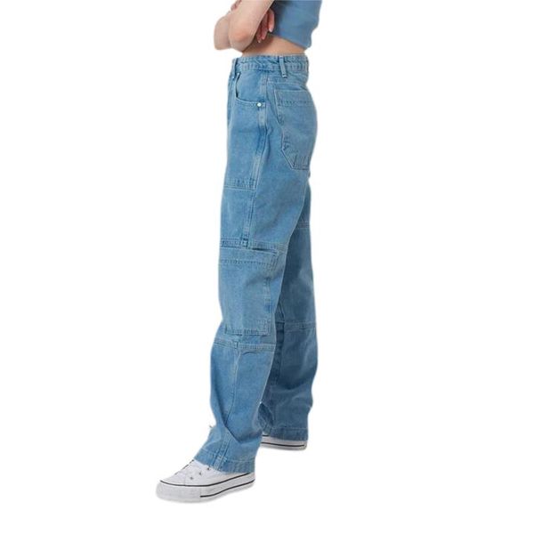 women's jeans women clothing fashion loose wide leg straight trousers high waist baggy denim pants with big pocket, Blue
women's jeans women clothing fashion loose wide leg straight trousers high waist baggy denim pants with big pocket, Blue