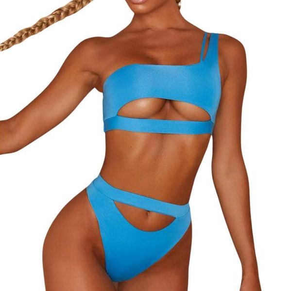 women's swimwear women split swimsuit set solid color hollow out low-cut padded bikini + high waist panties for summer, White;black
women's swimwear women split swimsuit set solid color hollow out low-cut padded bikini + high waist panties for summer, White;black