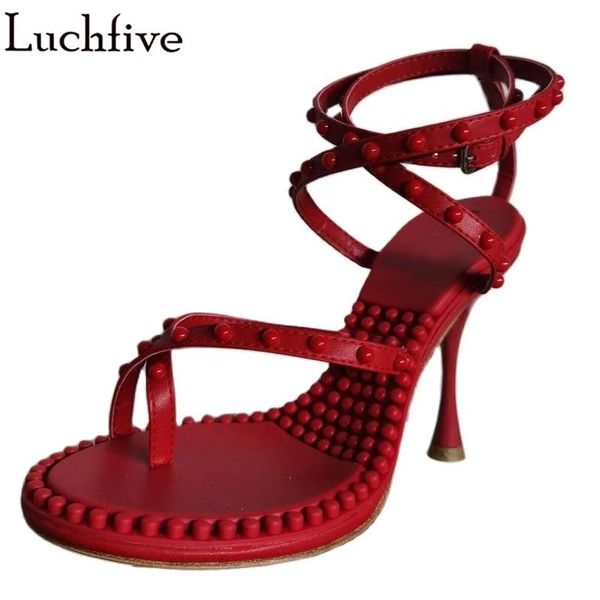 sandals split toe rivets thin high heels ladies shoes ankle wrapped woman red white zapatos de mujer, Black
sandals split toe rivets thin high heels ladies shoes ankle wrapped woman red white zapatos de mujer, Black