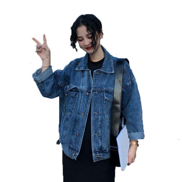 women's jackets vintage single breasted denim coat for woman spring autumn casual loose turn-down collar long sleeve jacket chaqueta mu, Black;brown
women's jackets vintage single breasted denim coat for woman spring autumn casual loose turn-down collar long sleeve jacket chaqueta mu, Black;brown