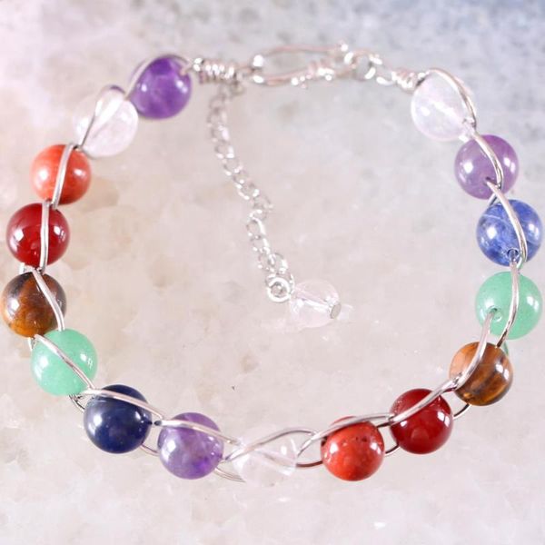 charm round beads bangle natural stone multi colors energy bracelet wire wrapped for women jewelry gift 1pcs h087 link, chain, Black
charm round beads bangle natural stone multi colors energy bracelet wire wrapped for women jewelry gift 1pcs h087 link, chain, Black