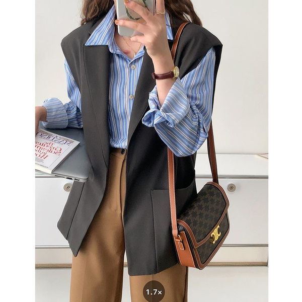 women's vests casual sleeveless suit vest coat loose autumn waistcoat lace up 802, Black;white
women's vests casual sleeveless suit vest coat loose autumn waistcoat lace up 802, Black;white