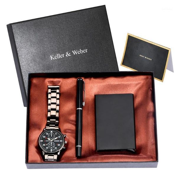 wristwatches 2021 men's gift sets luxury quartz watches signature pen fashion male card case gifts for husband dad boyfrien, Slivery;brown
wristwatches 2021 men's gift sets luxury quartz watches signature pen fashion male card case gifts for husband dad boyfrien, Slivery;brown
